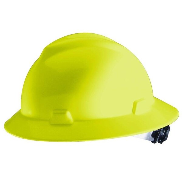 Msa Safety SAFETY WORKS SWX00359 Hard Hat, 4Point Textile Suspension, HDPE Shell, Yellow, Class